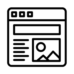An icon of a computer monitor with a checkmark, symbolizing ready-made templates for social media and branding.
